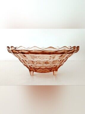 Vintage Pink Glass Decorative Bowl